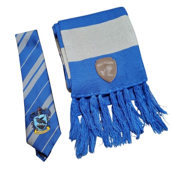 Harry Potter Ravenclaw Wizarding World Striped Scarf and Tie Lot - Picture 1 of 5